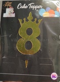 Acrylic Numerical Topper with Crown Big No.8