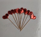 Metallic red heart Topper (Pack of 10)