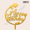 HB12 Acrylic Happy Birthday Topper