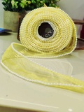 PR7 Pearl Organza Ribbon 1M - Dark Yellow