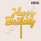 HB16 Acrylic Happy Birthday Topper