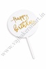 Coloured Acrylic Happy Birthday Topper (White)
