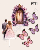 PT11 Wedding Couple with Door & Butterfly Topper