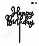HBB5 Black Happy Birthday Topper