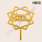 HB13 Acrylic Happy Birthday Topper