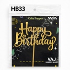 HB33 Acrylic Happy Birthday Topper