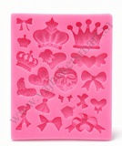 Crown & Bow Design Fondant Mould