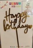 HB21 Acrylic Happy Birthday Topper
