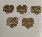 Acrylic Happy Birthday Coin Topper (5 Pcs) - Heart