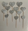 Paper Glitter Silver Heart Topper