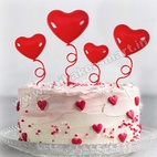 Plastic Heart Topper (Pack of 4)