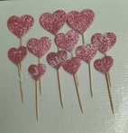 Paper Glitter Baby Pink Heart Topper