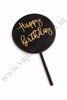 Coloured Acrylic Happy Birthday Topper (Black)