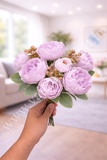 PB7 Soft Lavender Peony Bunch 4B+4S