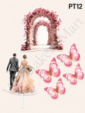 PT12 Wedding Couple with Door & Butterfly Topper