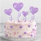 Plastic Pastel Purple Heart Topper (Pack of 4)