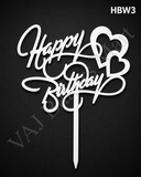 HBW3 White Happy Birthday Topper