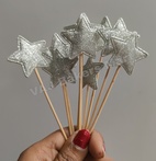Glitter Silver Star Topper