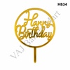 HB34 Acrylic Happy Birthday Topper