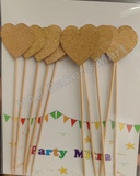 Glitter Gold Heart Topper Big