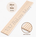 Bamboo Stick 12" x 5MM Wooden Dowels (Pack of 10)