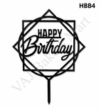 HBB4 Black Happy Birthday Topper