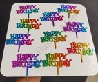 3" HBD Plastic Rainbow Tag (Pack of 10)