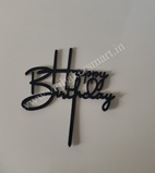 HBB4 Black Happy Birthday Topper