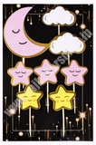 Moon & Stars Paper Toppers (Pink)