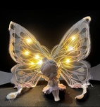 Trendy Fairy Doll(Siting) Topper with Embroided Butteryfly Wings