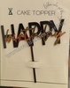 HB32 Acrylic Double Layer Black & Gold Happy Birthday Topper