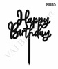 HBB5 Black Happy Birthday Topper