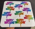 3" HBD Plastic Rainbow Tag (Pack of 10)