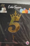 Acrylic Numerical Topper with Crown Big No.5