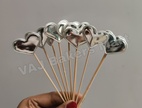 Metallic Silver Heart Topper