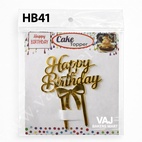 HB41 Acrylic Happy Birthday Topper