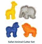 Safari Animal Plunger Cutter Set (Elephant, Giraffe, Lion & Horse)