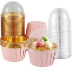 BS2 Pink Metallic Cup Cake Liners with Lid (Pack of 10)