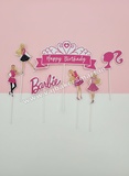 PT62 Barbie Girl Paper Theme Topper