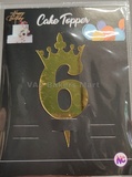Acrylic Numerical Topper with Crown Big No.6
