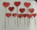 Paper Glitter Red Heart Topper