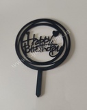 HBB2 Black Happy Birthday Topper
