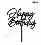 HBB1 Black Happy Birthday Topper