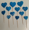 Paper Glitter Blue Heart Topper