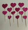 Paper Glitter Pink Heart Topper