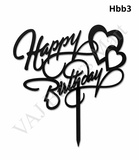 HBB3 Black Happy Birthday Topper