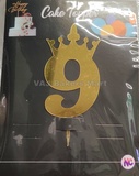 Acrylic Numerical Topper with Crown Big No.9