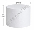 8" x 6" Circle Cake Dummy