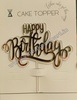 HB37 Acrylic Double Layer White & Gold Happy Birthday Topper