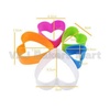 Colourful Heart Shape Cookie/Biscuit/Fondant/Cake Cutter - 5pcs